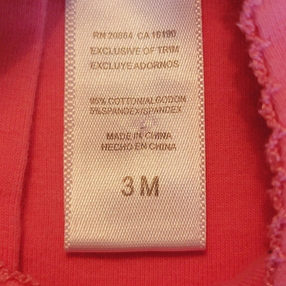 LITTLE ME 🌺 Vintage 2pc Coral Smocked Floral Embroidery Ruffled Dress Outfit 3M - Picture 17 of 17